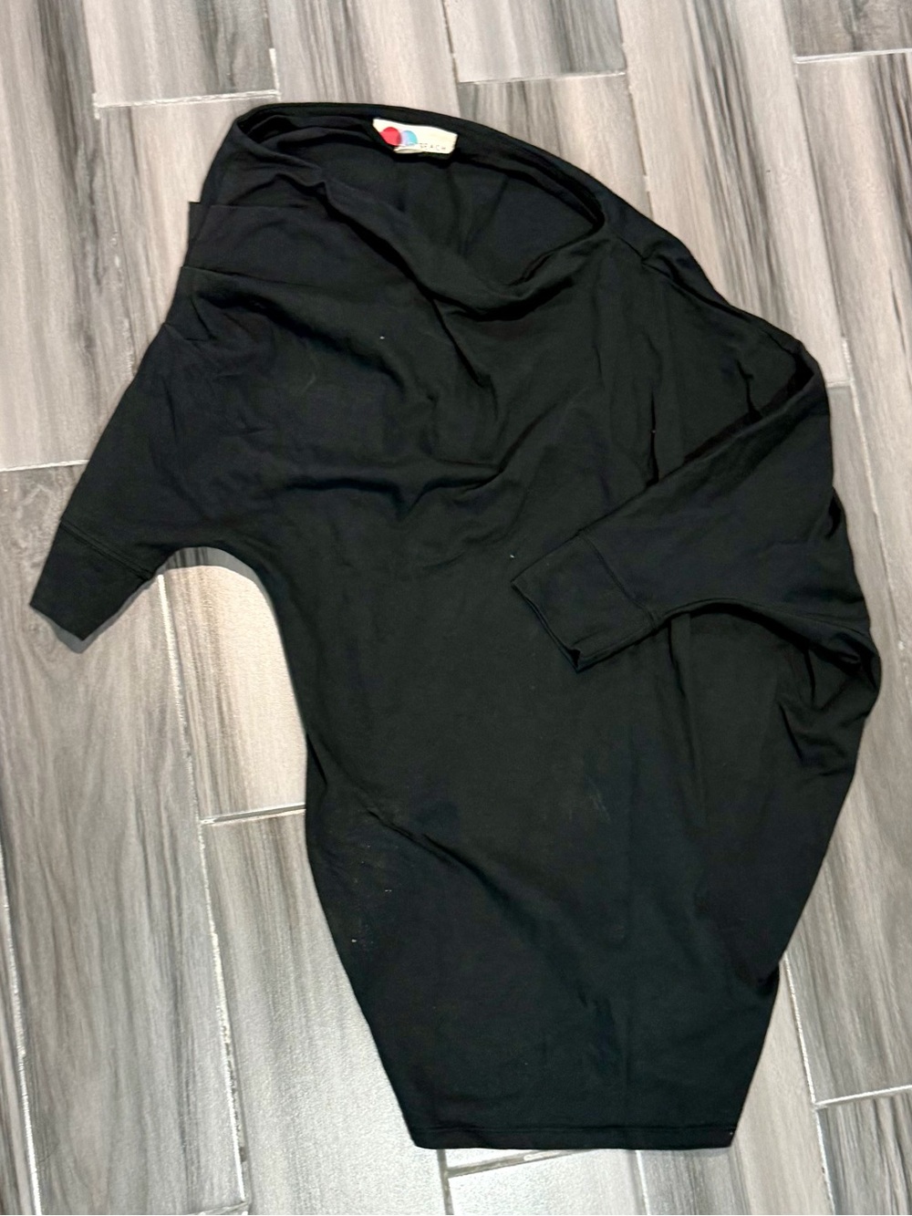Women’s Black Asymmetrical Coverup Tunic - Lightweight Beach Layer